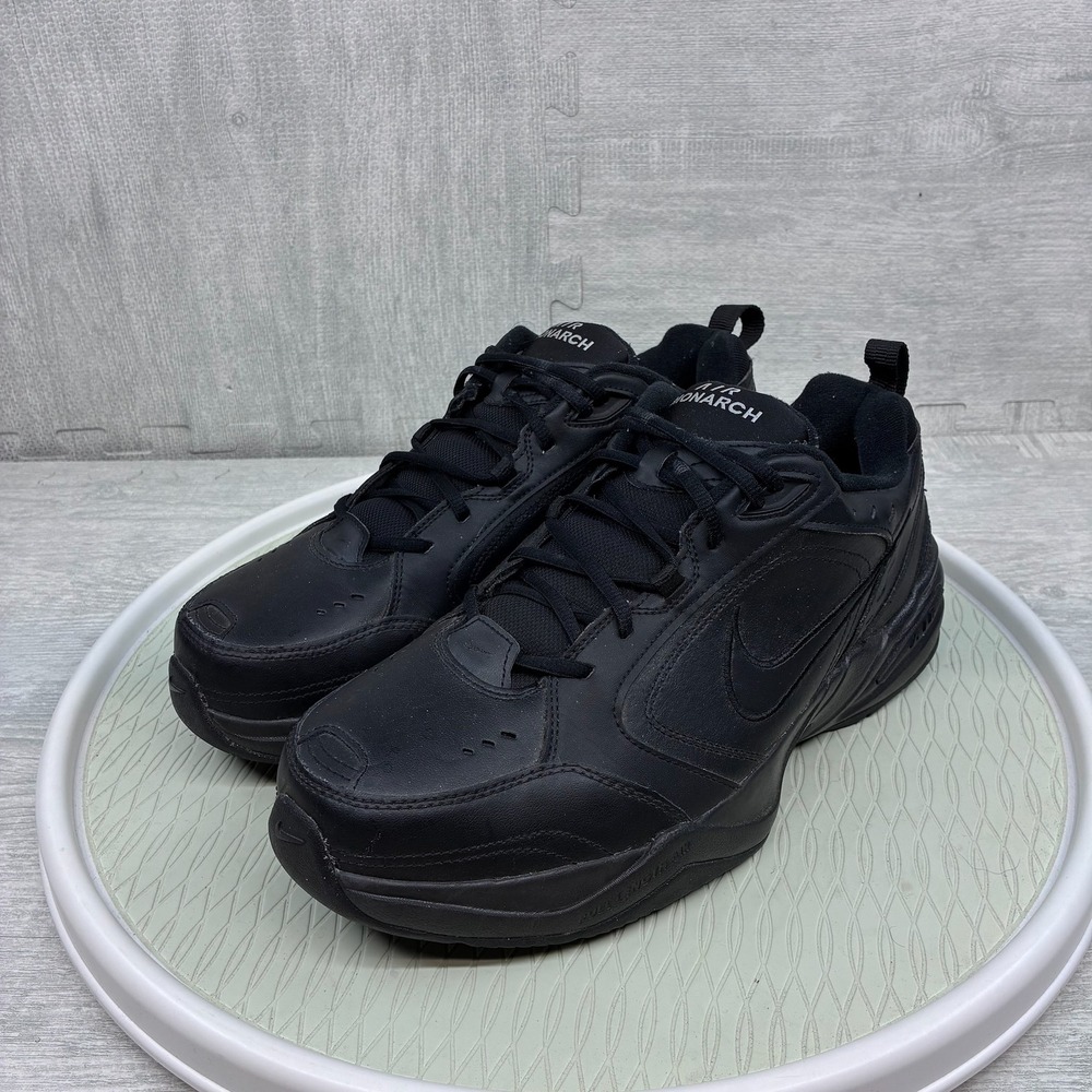Nike Air Monarch IV Men 13 Black Leather Cross Training Dad Shoes 416355-001